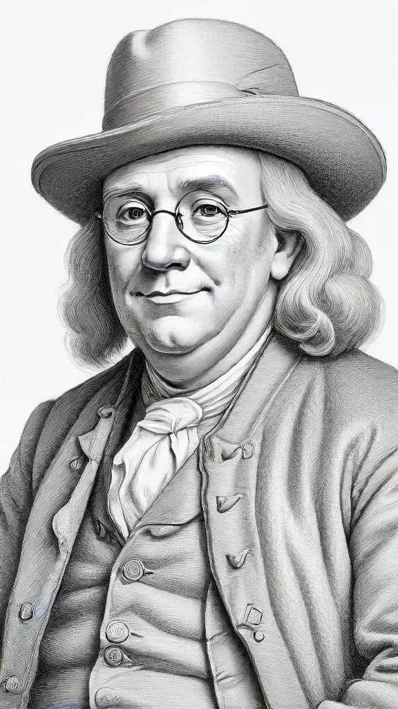 Benjamin Franklin Drawing Sketch Picture