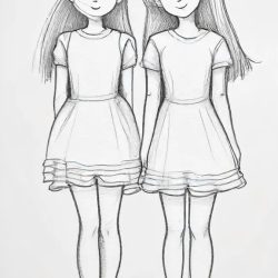 Best Friends Forever Drawing Art Sketch Image