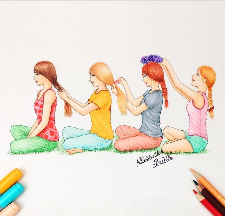Best Friends Forever Drawing Intricate Artwork
