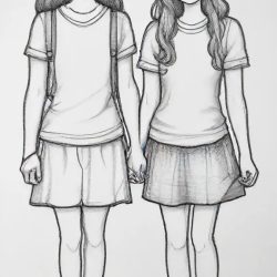 Best Friends Forever Drawing Sketch Image