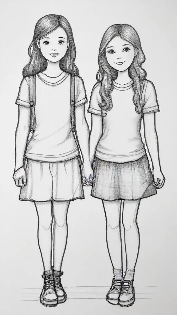 Best Friends Forever Drawing Sketch Image