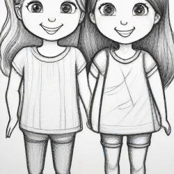 Best Friends Forever Drawing Sketch Photo