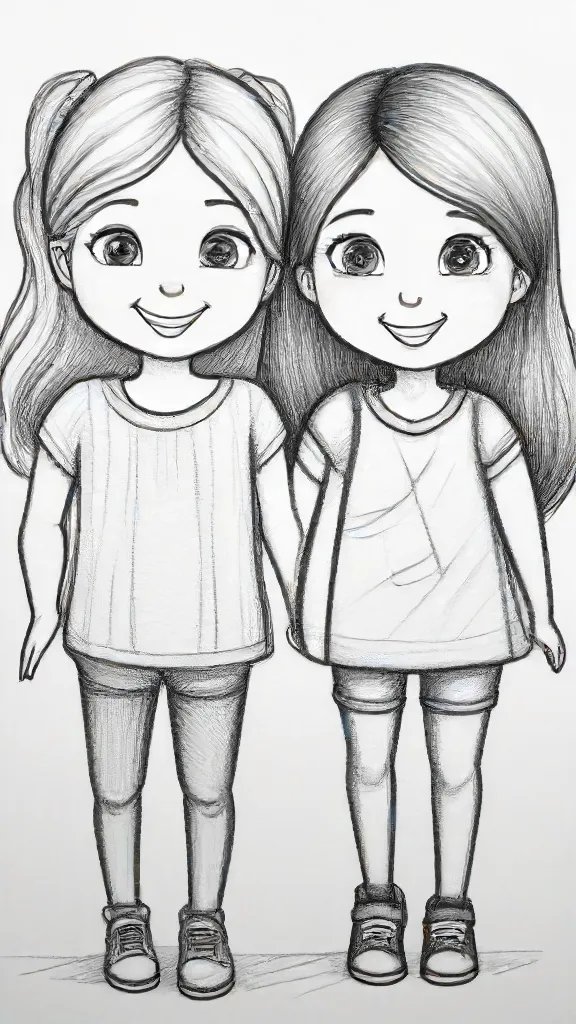 Best Friends Forever Drawing Sketch Photo