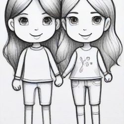 Best Friends Forever Drawing Sketch Picture