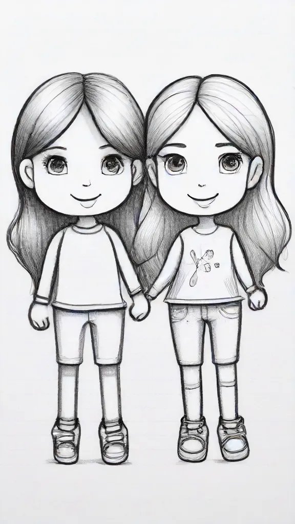 Best Friends Forever Drawing Sketch Picture