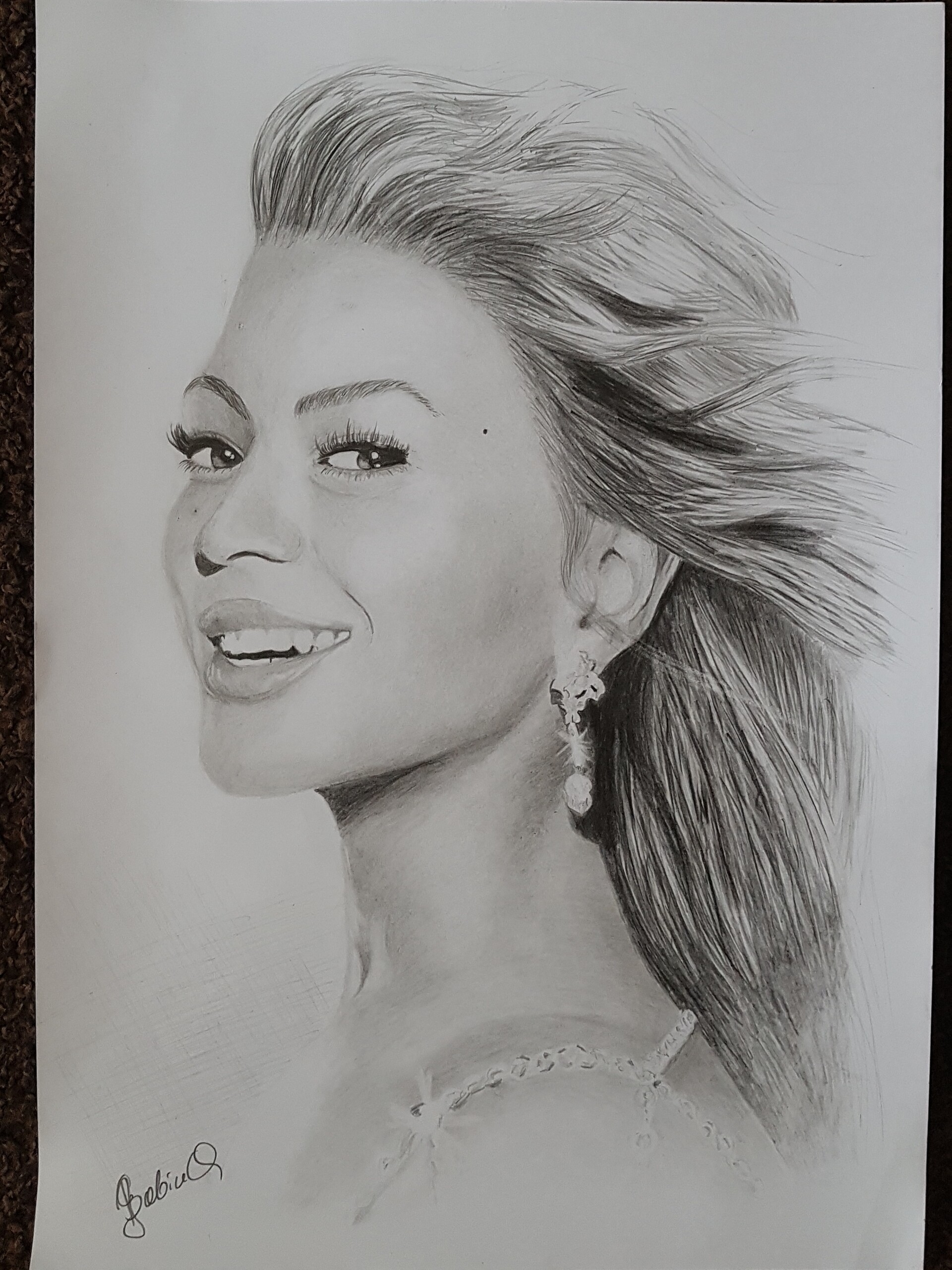 Beyonce Knowles Drawing Realistic Sketch