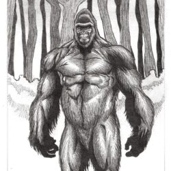 Bigfoot Drawing Intricate Artwork