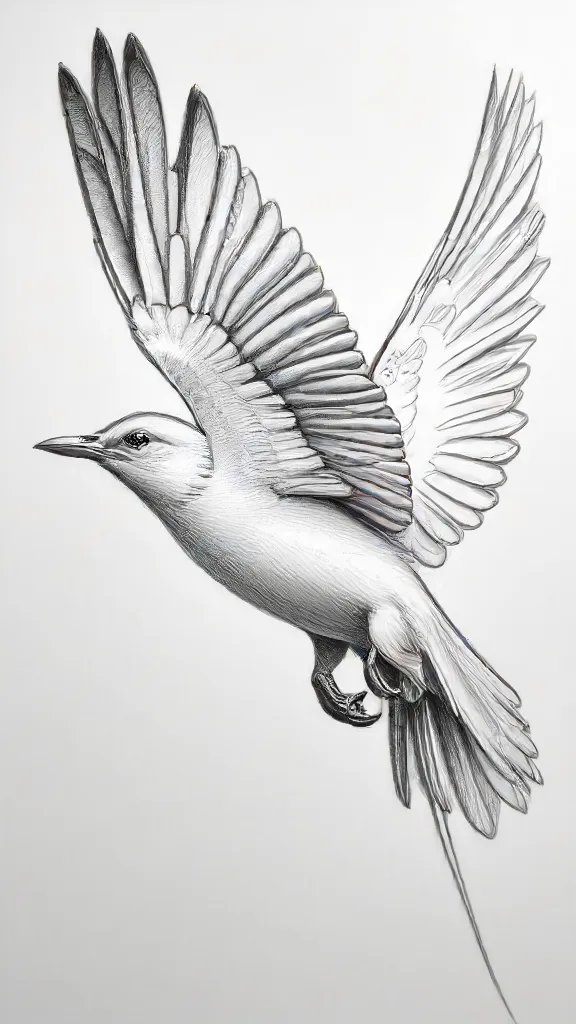 Bird Flying Drawing Sketch Image