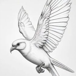 Bird Flying Drawing Sketch Photo