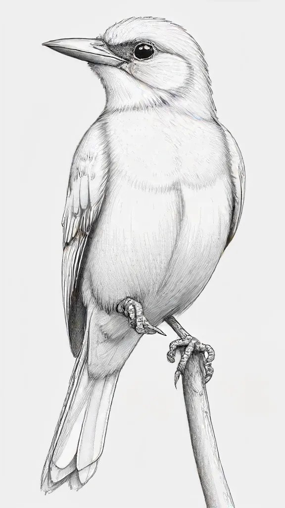 Bird Line Drawing Art Sketch Image