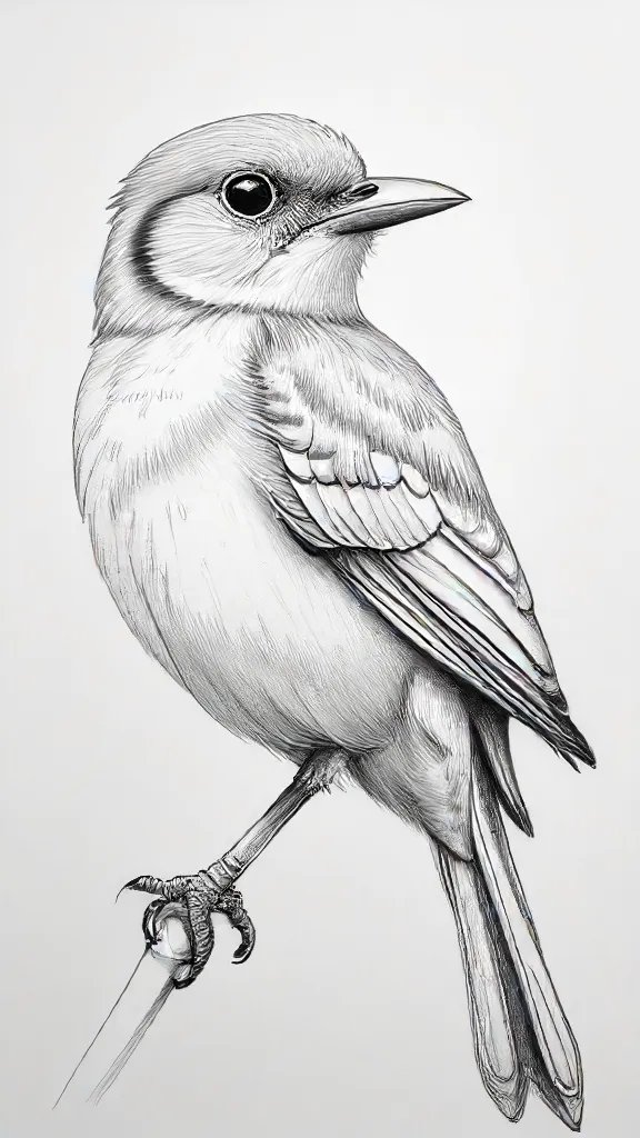 Bird Line Drawing Sketch Image