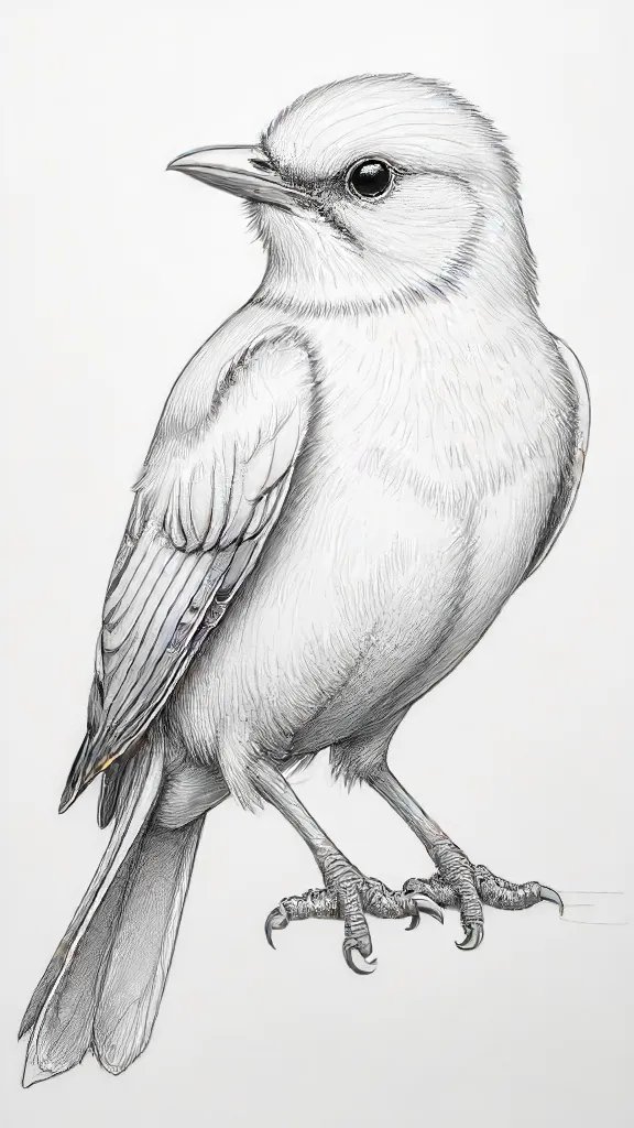 Bird Line Drawing Sketch Photo