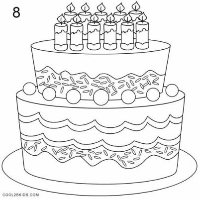 Birthday Cake, Candles, Celebration, Wishes, Frosting Drawing