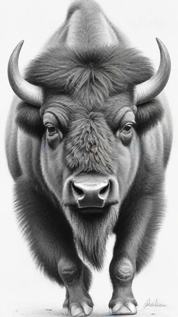 Bison Drawing Easy Sketch