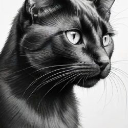 Black Cat Drawing Art Sketch Image