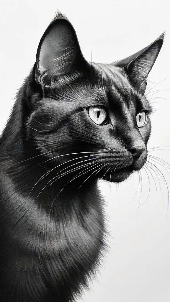 Black Cat Drawing Art Sketch Image