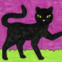 Black Cat Drawing Artistic Sketching