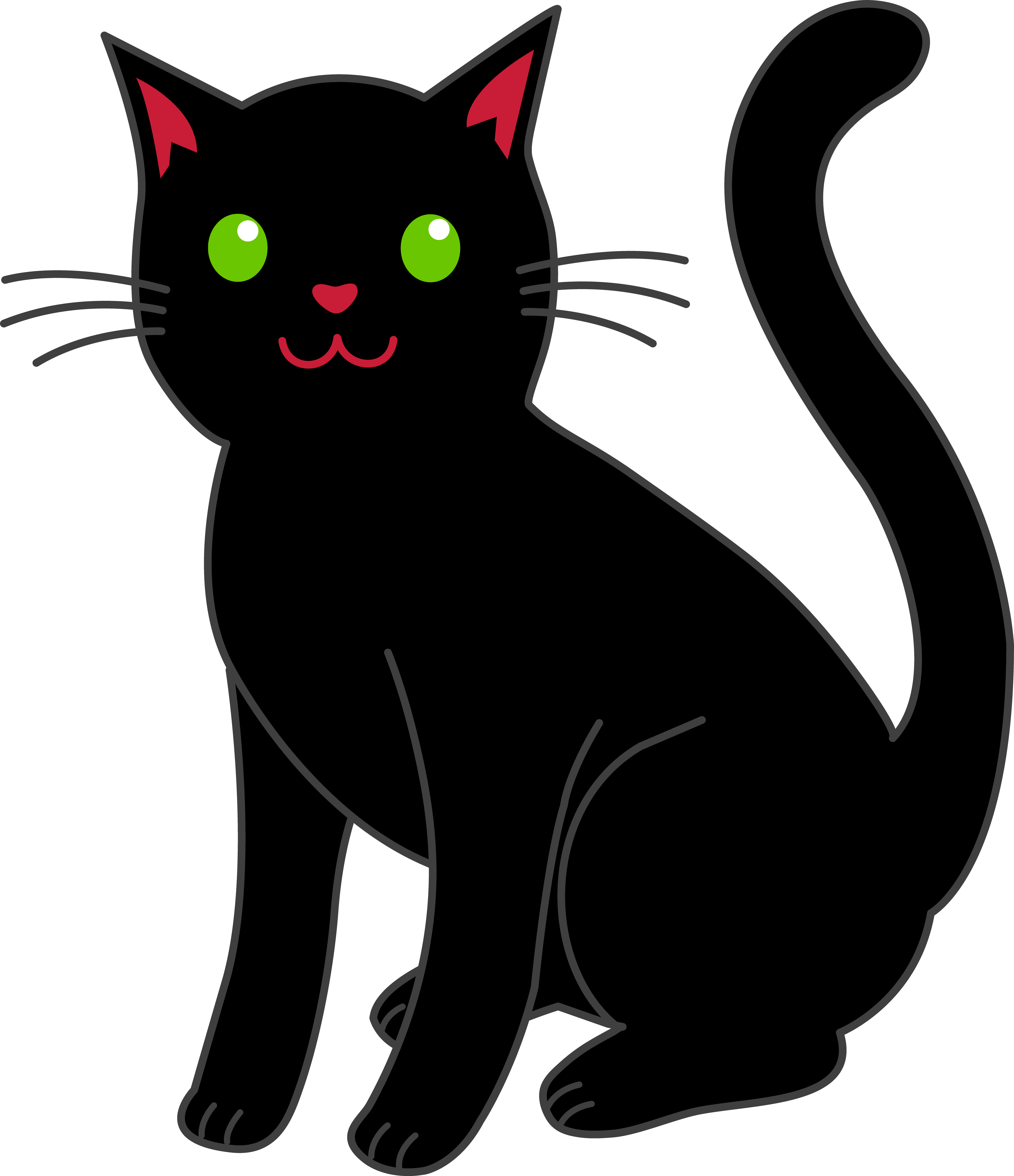 Black Cat Drawing Hand Drawn Sketch