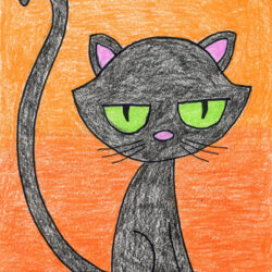 Black Cat Drawing Picture