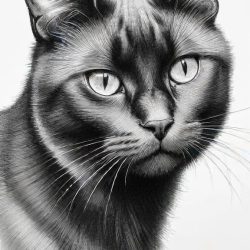 Black Cat Drawing Sketch Image