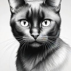 Black Cat Drawing Sketch Photo