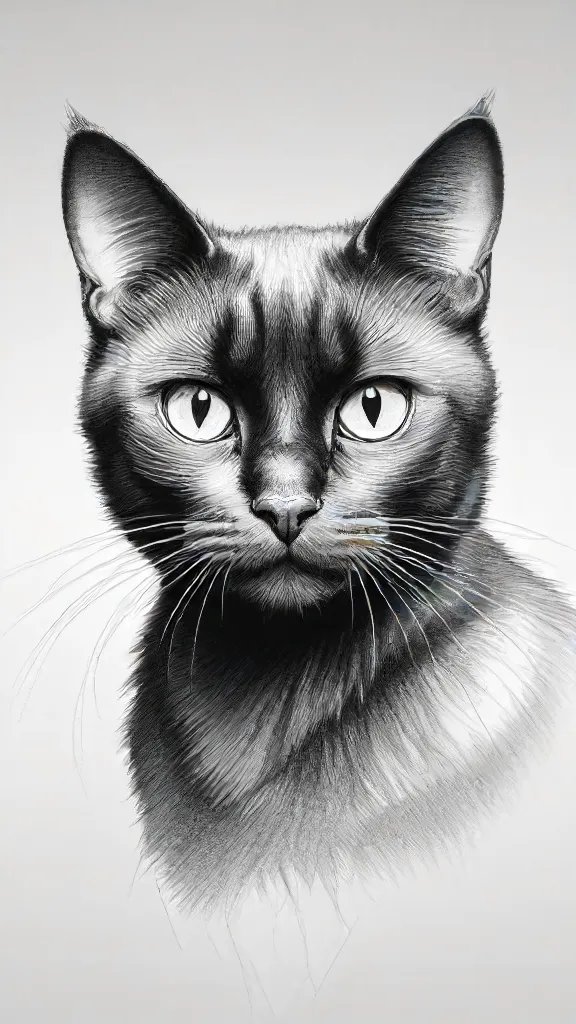 Black Cat Drawing Sketch Photo