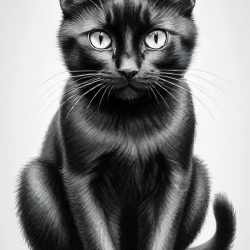 Black Cat Drawing Sketch Picture