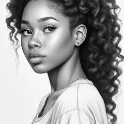 Black Girl Aesthetic Drawing Art Sketch Image