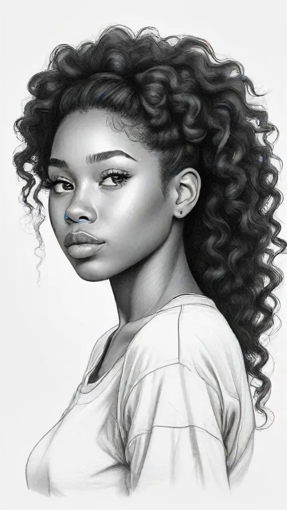 Black Girl Aesthetic Drawing Art Sketch Image