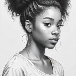 Black Girl Aesthetic Drawing Sketch Photo