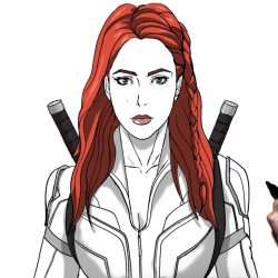 Black Widow Marvel Drawing Amazing Sketch