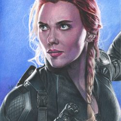 Black Widow Marvel Drawing Intricate Artwork