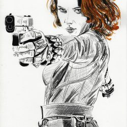 Black Widow Marvel Drawing Realistic Sketch