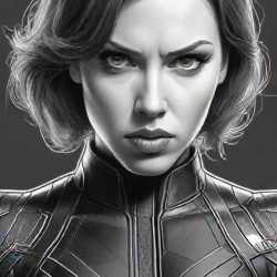 Black Widow Marvel Drawing Sketch Image