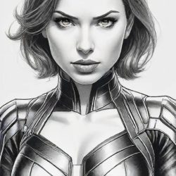 Black Widow Marvel Drawing Sketch Picture