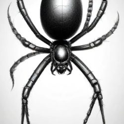 Black Widow Spider Drawing Art Sketch Image