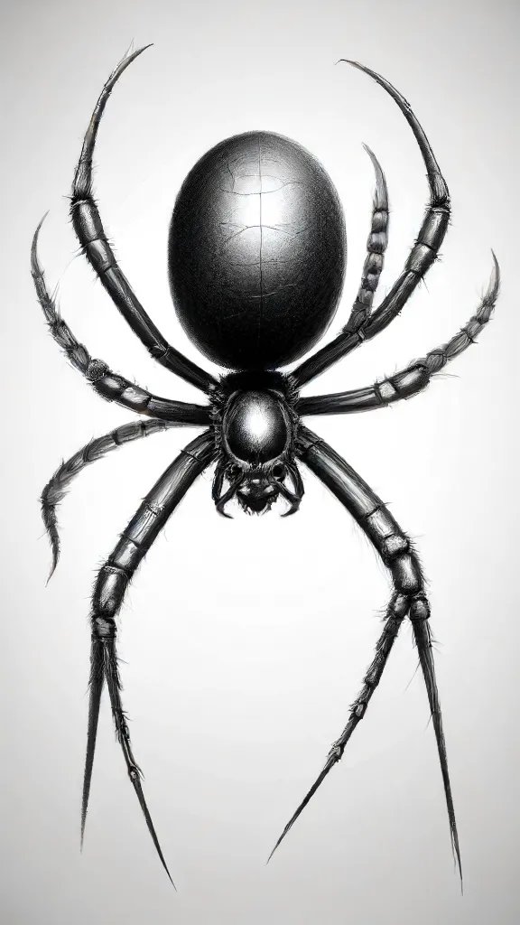 Black Widow Spider Drawing Art Sketch Image