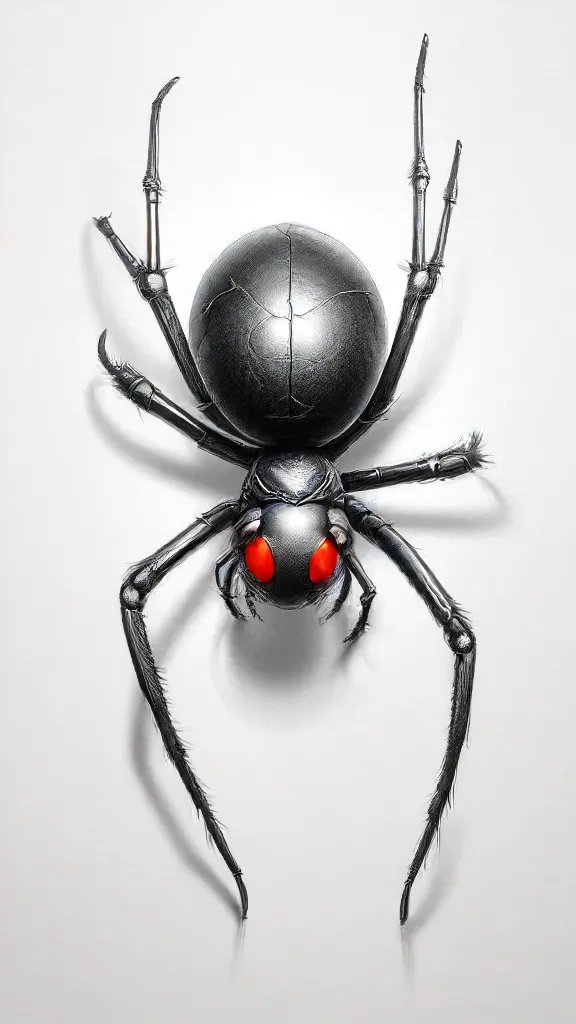 Black Widow Spider Drawing Sketch Photo