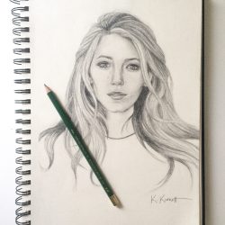 Blake Lively Drawing Modern Sketch