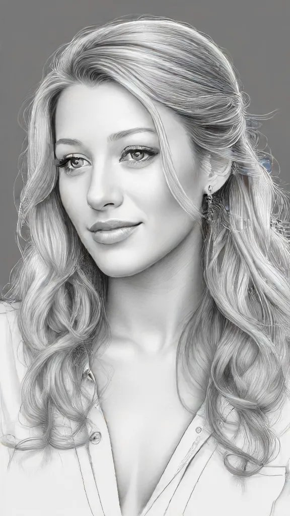 Blake Lively Drawing Sketch Picture