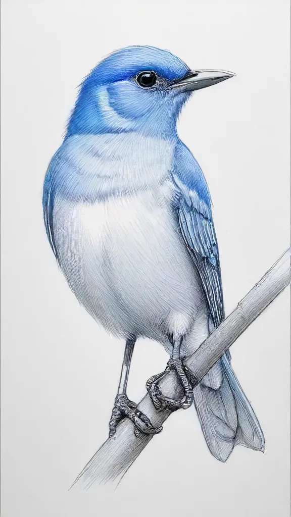 Blue Bird Drawing Art Sketch Image
