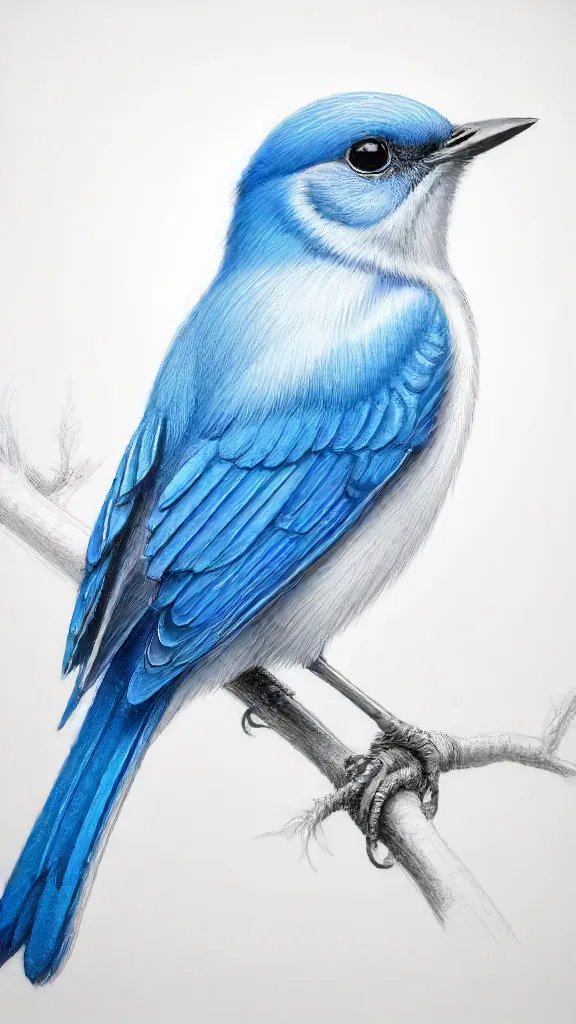 Blue Bird Drawing Sketch Image