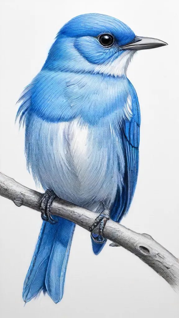 Blue Bird Drawing Sketch Photo