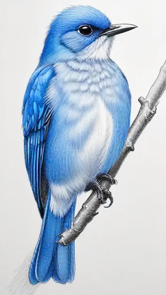Blue Bird Drawing Sketch Picture