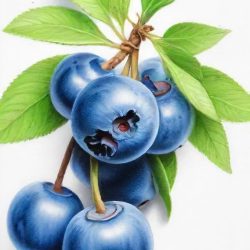 Blueberries Drawing Easy Sketch