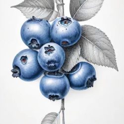 Blueberries Drawing Sketch Photo