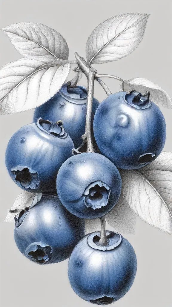 Blueberries Drawing Sketch Picture