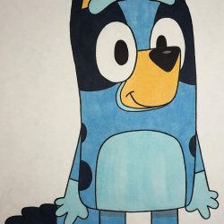 Bluey Drawing Artistic Sketching