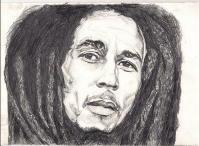 Bob Marley, Reggae Legend, Peace Advocate, Musical Genius, Jamaican Icon Drawing