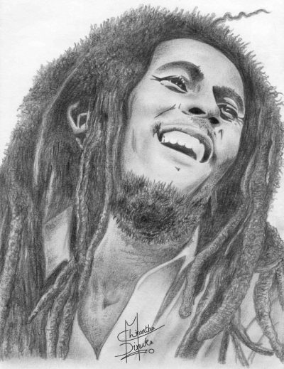 Bob Marley, Reggae Legend, Peace Advocate, Musical Genius, Jamaican Icon Drawing